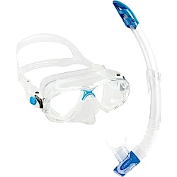 CRESSI MAREA+GAMMA MASKE ŞNORKEL SET CLEAR/BLUE - Cressi