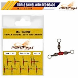 PORTFISH BL1008 NO:8*10 UCLU KIRMIZI FIRDONDU 10LU - PORT FİSH