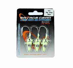 SG SANDEEL JIG HEAD 16GR 3/0 3PCS GLOW NEW JIGHEAD - SAVAGE GEAR